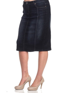 Jennifer Black Wash Stretch Jean Skirt