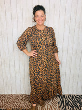 Jen Ribbed Leopard & Button Dress