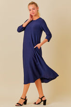 Brenda Honeycomb Dress-Navy
