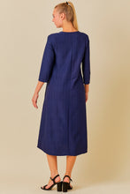 Brenda Honeycomb Dress-Navy