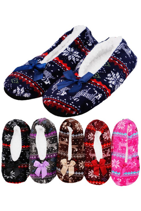 Snowflake Fuzzy Fleece Slipper Socks