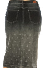 Sparkle Drop Black Wash Jean Skirt