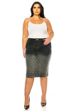 Sparkle Drop Black Wash Jean Skirt