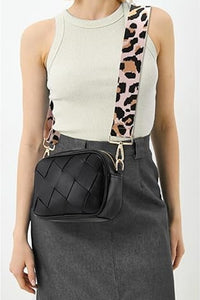 Leopard Strap Crossbody Bag