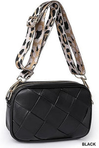 Leopard Strap Crossbody Bag