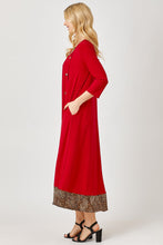 Leopard & Buttons to Love Dress- Red
