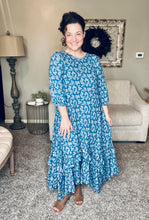 Michella High Low Dress-Denim Paisley