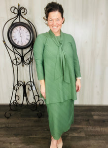 Georgia Olive Tunic- Swiss Dot Material