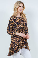 Samantha Ruffle High Low Tunic- Classic Leopard