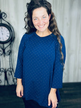 Navy & Shimmer Sharkbite Tunic