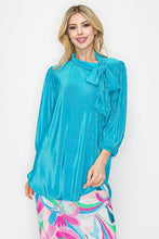 Bethany Bodre Bow Tie Top- Turquoise Blue