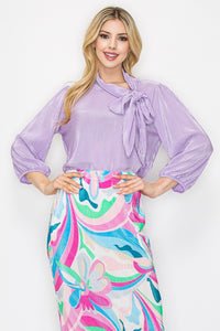 Bethany Bodre Bow Tie Top- Rose or Lavender