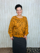 Distressed Camel Colored Leopard Fashion Sweater