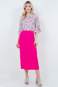 Amy Hot Pink Pencil Skirt-Regular & Plus