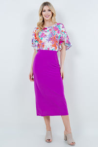 Amy Medium Purple Pencil Skirt-Regular & Plus