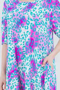 Larissa Summer Vibes Dress- Colorful Leopard