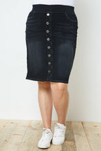Debbie Jean Skirt-Black Wash with Buttons