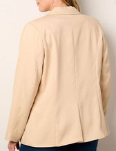 Celina Long Sleeved Blazer Plus- Beige