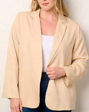 Celina Long Sleeved Blazer Plus- Beige