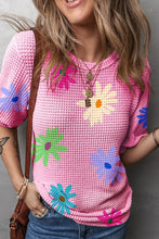 Pink Floral Textured Top