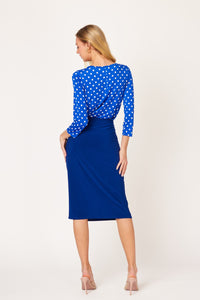 Miss Amy Pencil Skirt (Regular & Plus)- Navy