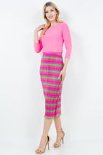 Miss Amy Hot Pink & Green Bodre Pencil Skirt-Regular & Plus