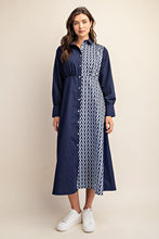 Lori Navy Geometric Shirt Dress