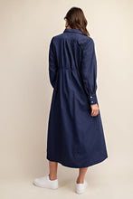 Lori Navy Geometric Shirt Dress