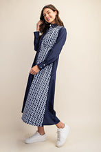 Lori Navy Geometric Shirt Dress