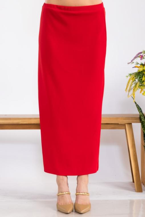 Laura Espresso Brown Pencil Skirt-Textured (Regular Plus – The