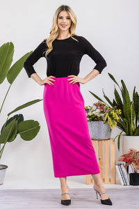 Laura Ann Fuchsia Pencil Skirt-Textured (Regular & Plus)