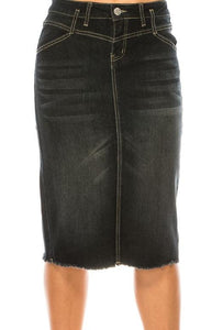 Celina Black Wash Jean Skirt