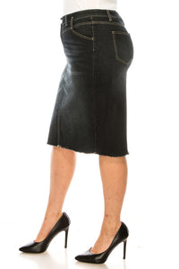 Celina Black Wash Jean Skirt