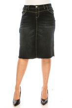 Celina Black Wash Jean Skirt