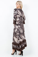 Raquel Ruffles & Chocolate Brown Animal Print Dress