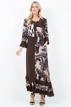 Raquel Ruffles & Chocolate Brown Animal Print Dress