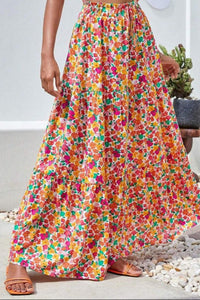 Orange & Floral Maxi Skirt