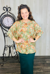 Fall Floral Mix Dolman Top