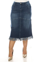 Alice Long Fringe Jean Skirt