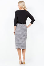 Miss Amy Pencil Skirt (Regular & Plus)-Black & White Stripes