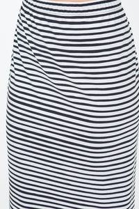 Miss Amy Pencil Skirt (Regular & Plus)-Black & White Stripes