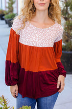 Burgundy & Orange Baby Doll Top