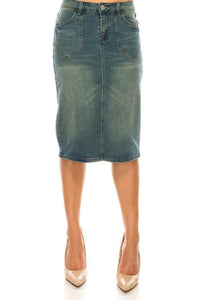 Rita Vintage Wash Jean Skirt