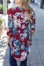 Floral Baby Doll Tunic- Burgundy