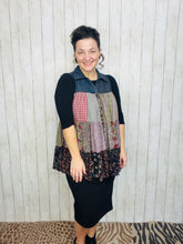 Boho Patchwork Button Down Top