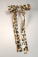 Long Animal Print Bow Hair Clip