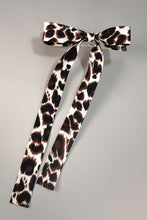 Long Animal Print Bow Hair Clip