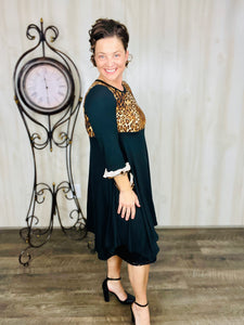 Glorious Black & Leopard Ruffle Tunic (Style 2)