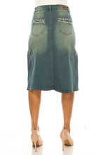 Lenora Rhinestones & Embroidery Jean Skirt