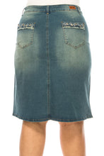 Olivia Vintage Wash & Rhinestone Jean Skirt